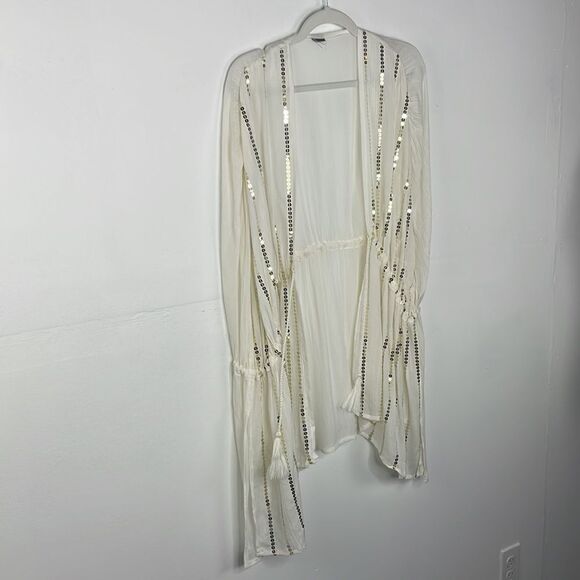 Cover kimono wrap sequined off white - Picture 5 of 11